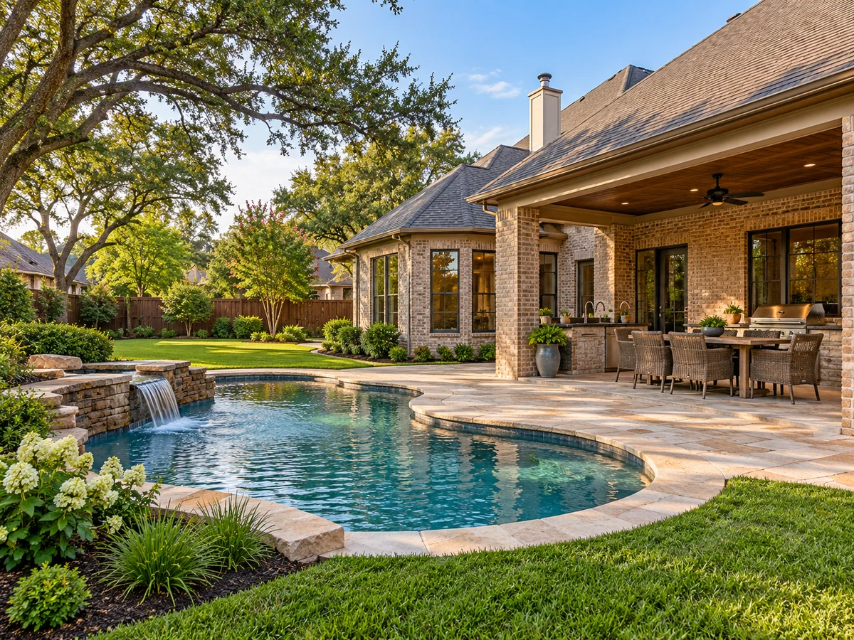 Architectural illustration of outdoor features inspired by Lacima Haven-Meadows in McKinney