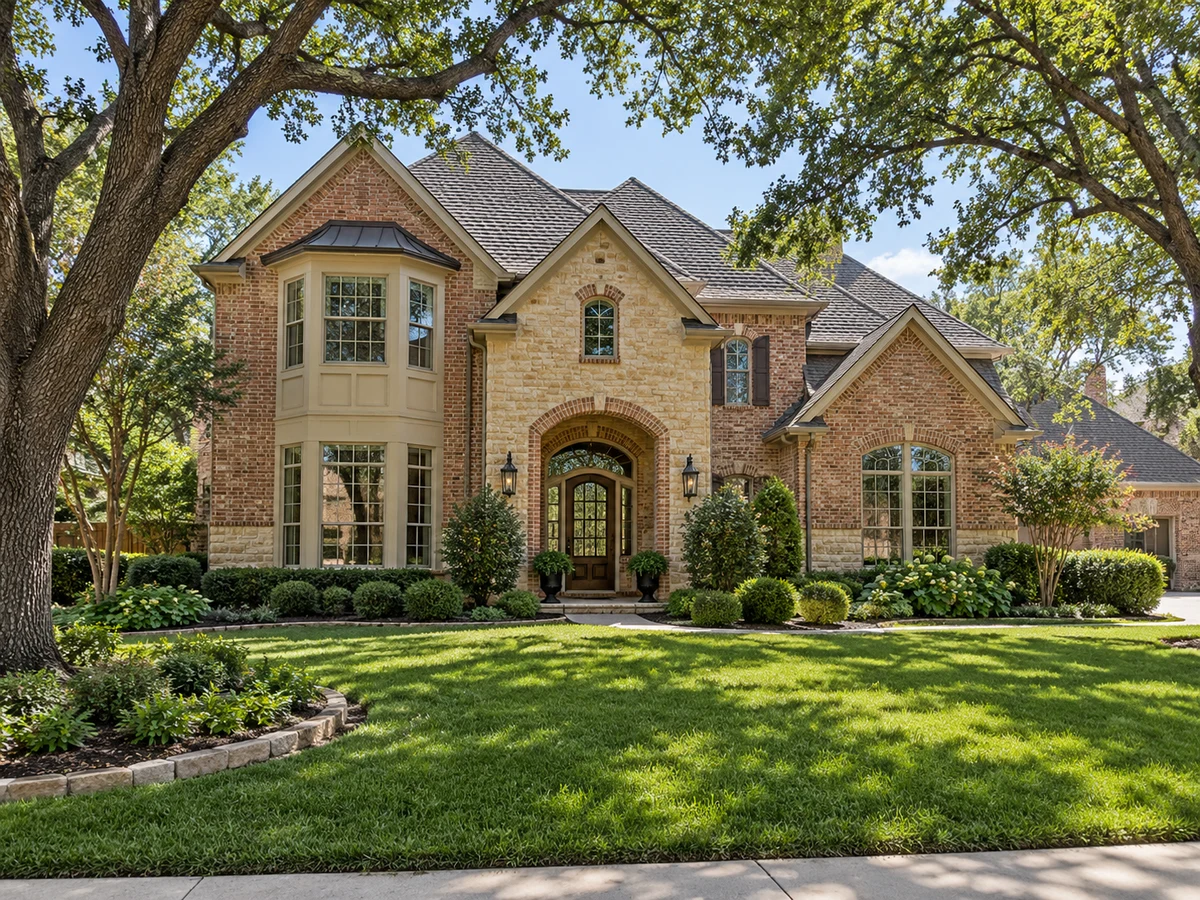 Architectural illustration of exterior features inspired by Lacima Manor in McKinney