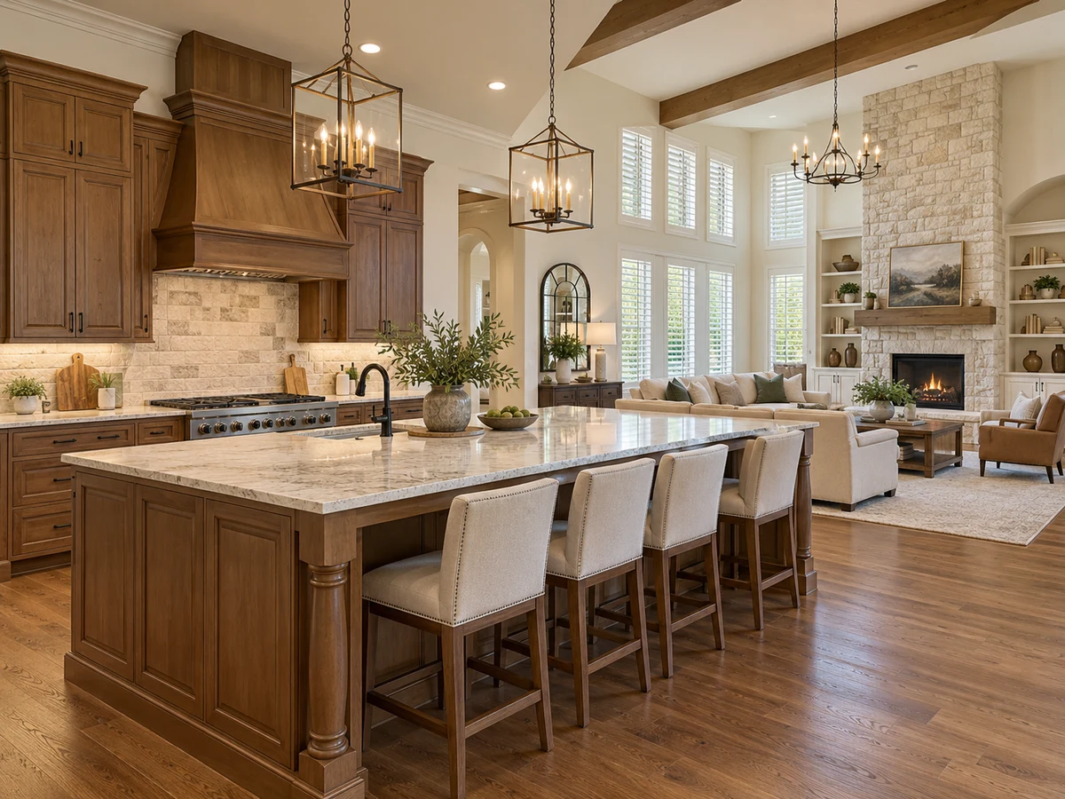 Architectural illustration of interior features inspired by Lacima Manor in McKinney