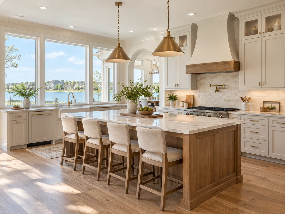 Architectural illustration of interior features inspired by Lake Park in Rowlett
