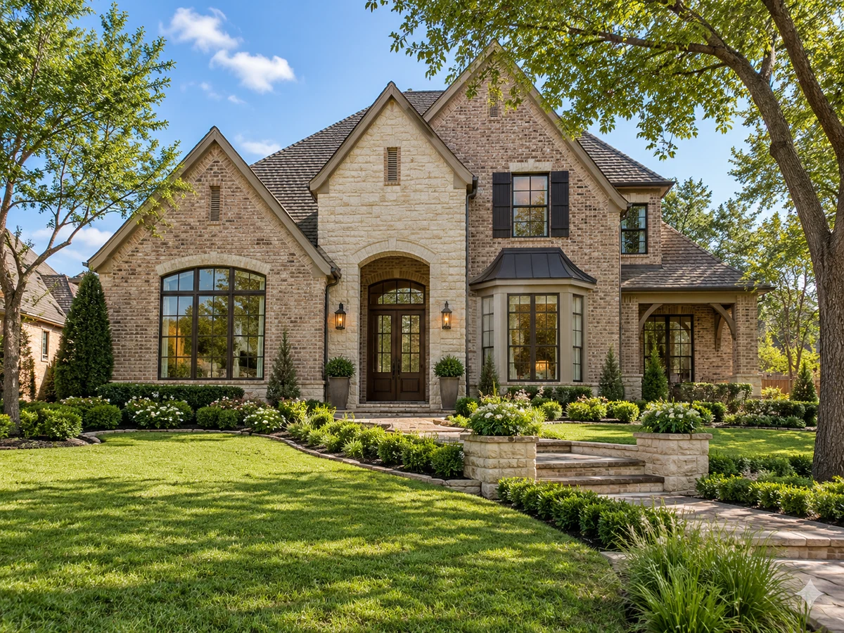 Architectural illustration of exterior features inspired by Lakes Of La Cima in Prosper