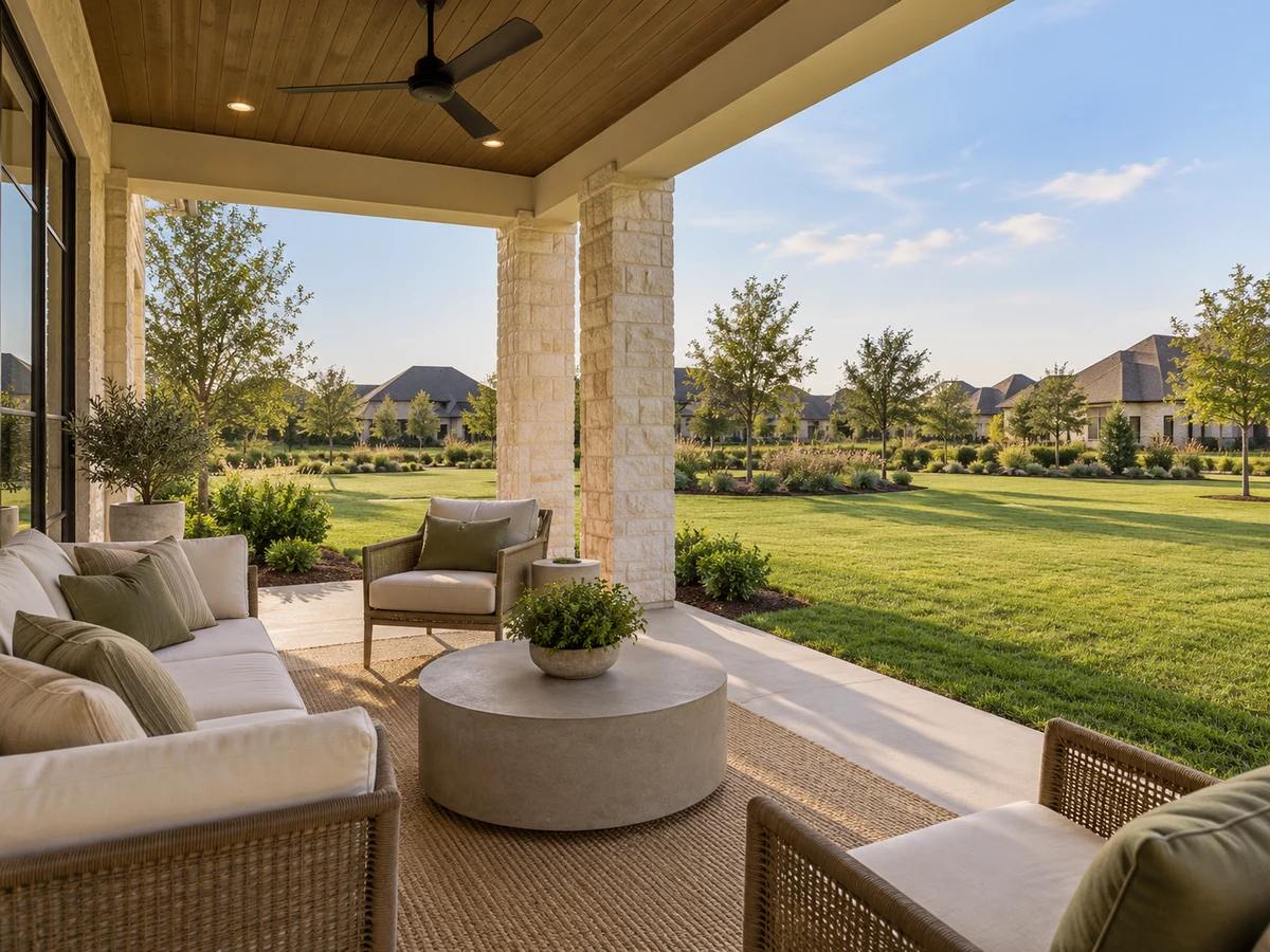 Architectural illustration of outdoor features inspired by Las Brisas At Stoney Creek in Sunnyvale