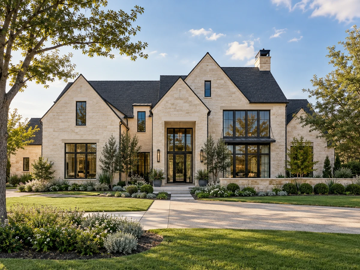 Architectural illustration of exterior features inspired by Legacy Gardens in Prosper
