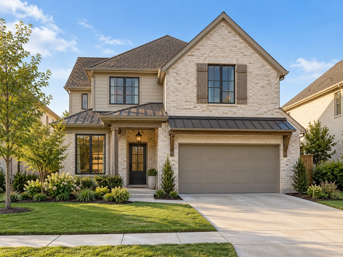 Architectural illustration of exterior features inspired by Light Farms Laurel in Prosper