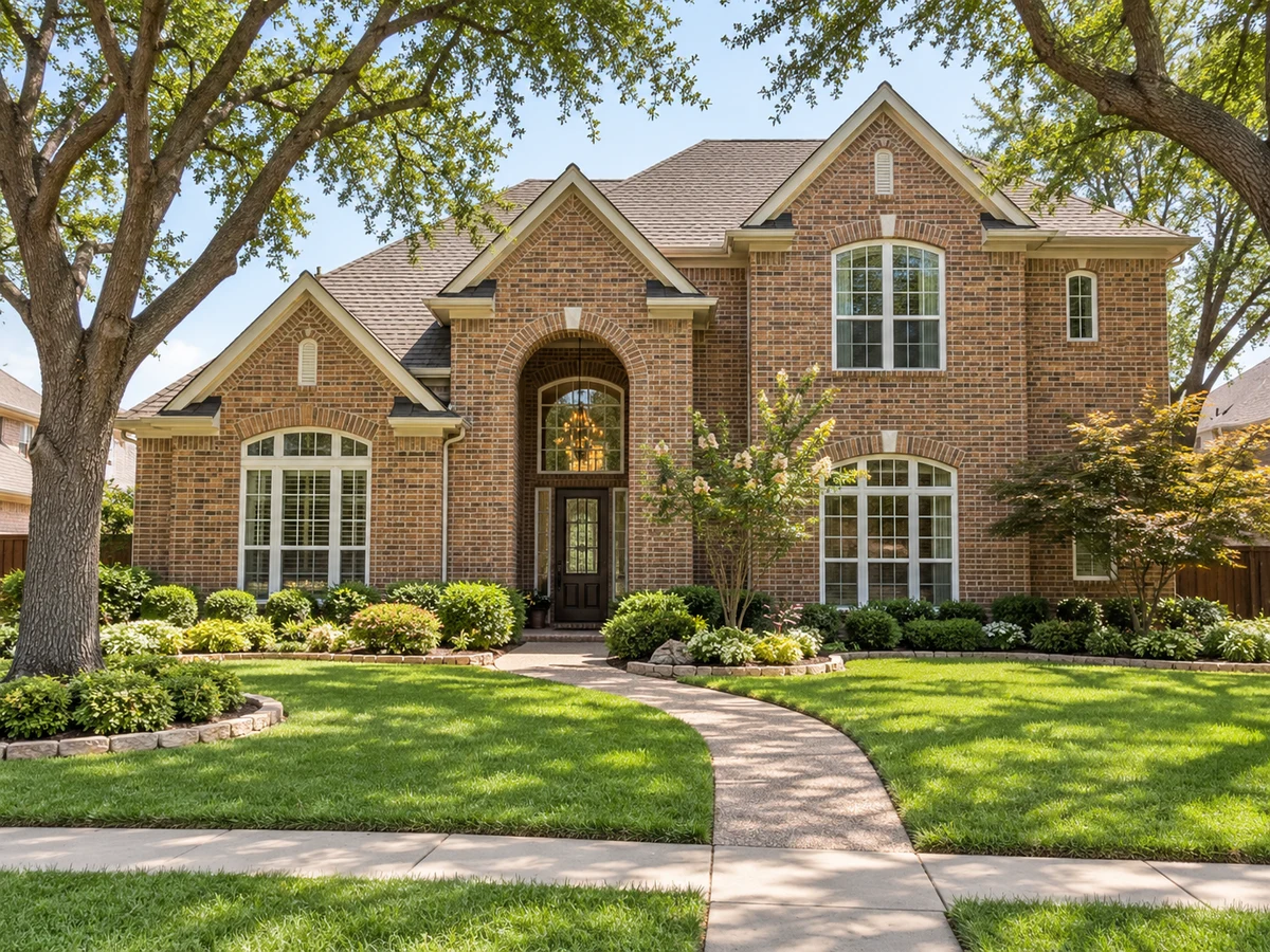 Architectural illustration of exterior features inspired by Meadow Hill Estates in Frisco