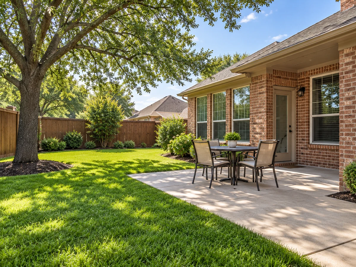 Architectural illustration of outdoor features inspired by Meadow Hill Estates in Frisco