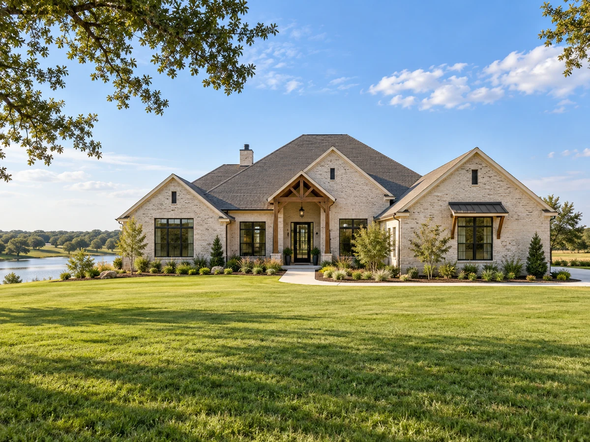 Architectural illustration of exterior features inspired by Moores Lake Estates in Royse City