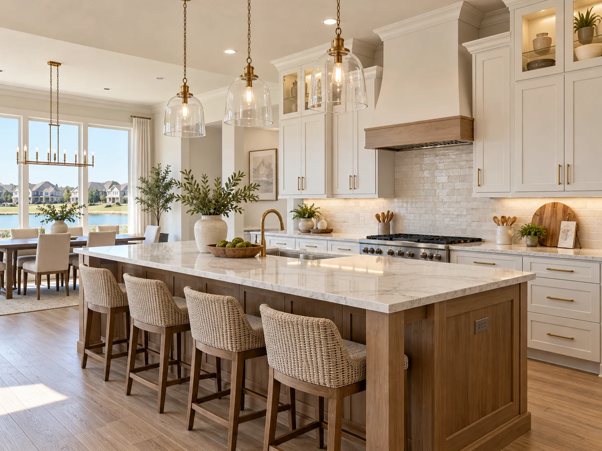 Architectural illustration of interior features inspired by Moores Lake Estates in Royse City