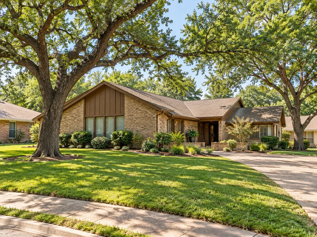 Architectural illustration of a exterior inspired by Oakbrook Estates in Farmers Branch