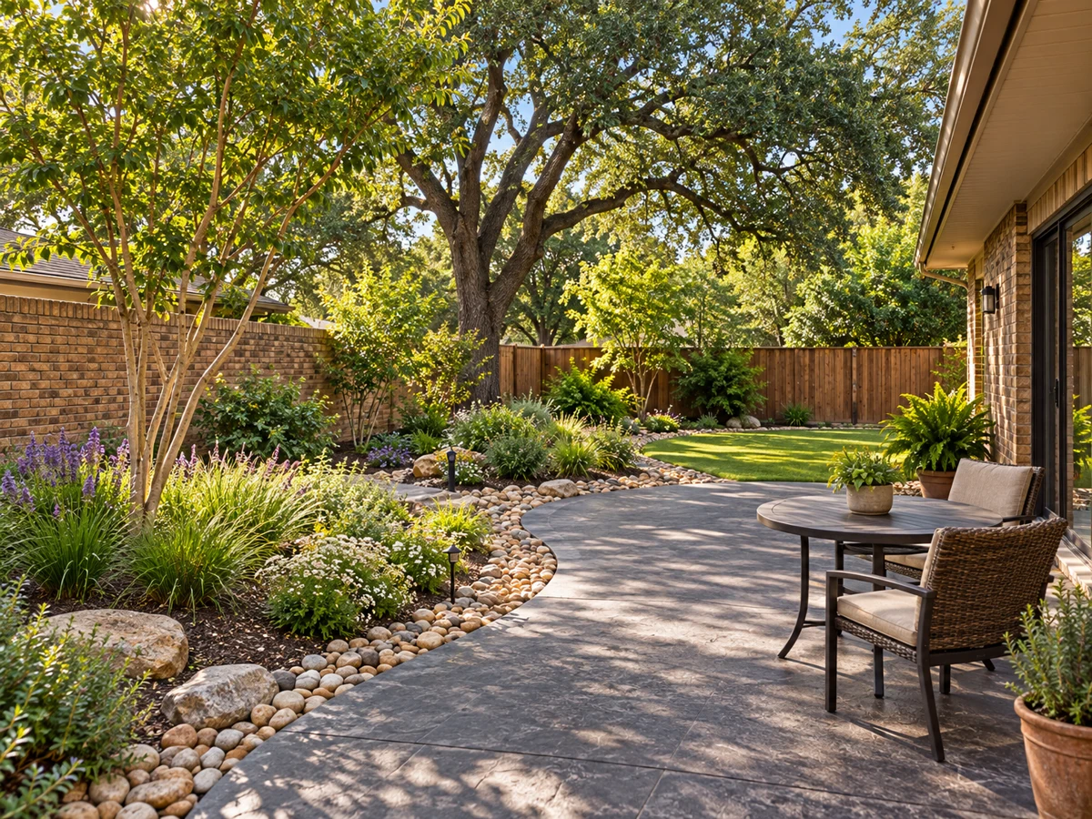 Architectural illustration of a outdoor inspired by Oakbrook Estates in Farmers Branch