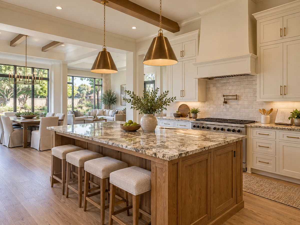 Architectural illustration of interior features inspired by Oakwood Glen in Plano