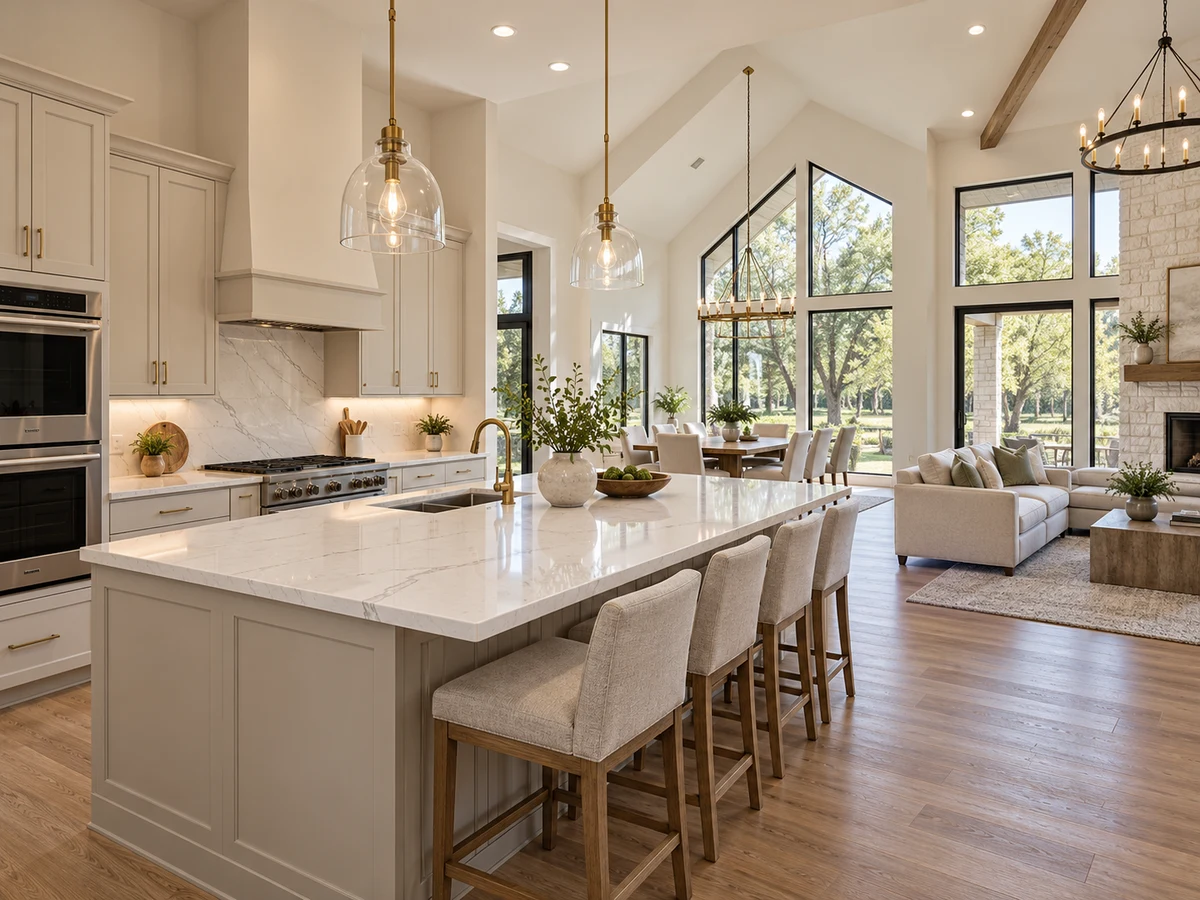 Architectural illustration of interior features inspired by Painted Tree Woodlands in McKinney
