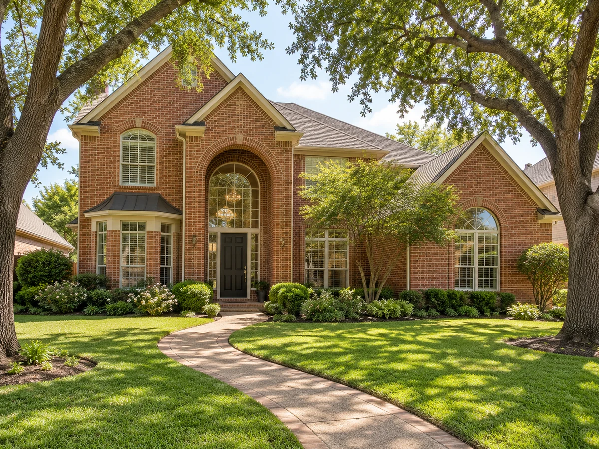 Architectural illustration of exterior features inspired by Parkbrooke in Plano