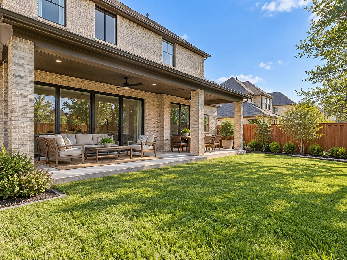 Architectural illustration of outdoor features inspired by Parkbrooke in Plano