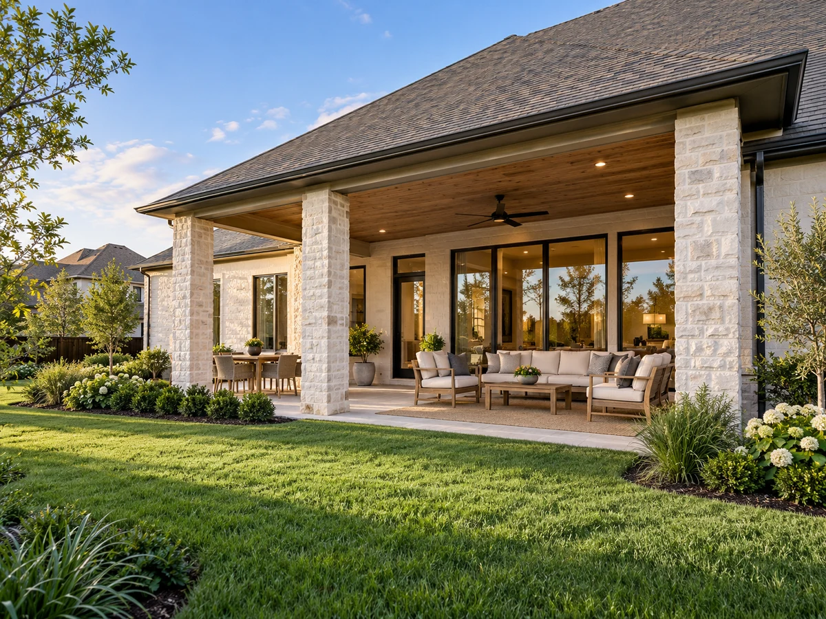 Architectural illustration of outdoor features inspired by Parkside in Prosper