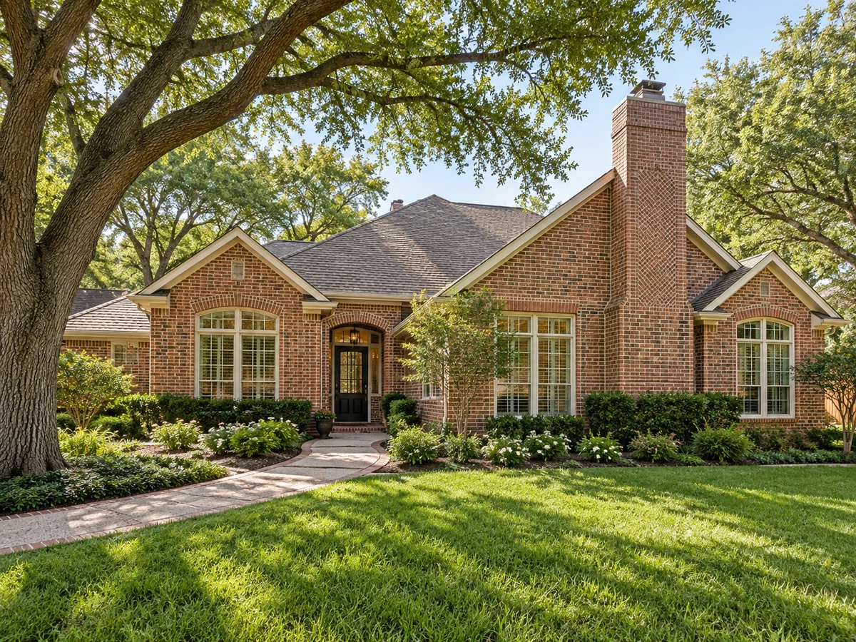 Architectural illustration of exterior features inspired by Parkway Estates in Plano