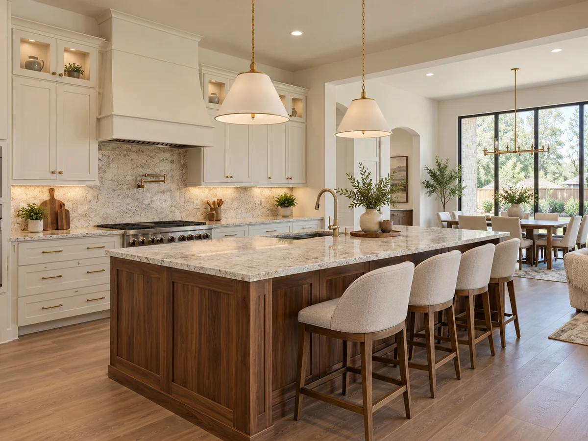 Architectural illustration of interior features inspired by Pebble Brook At Willow Bend in Plano