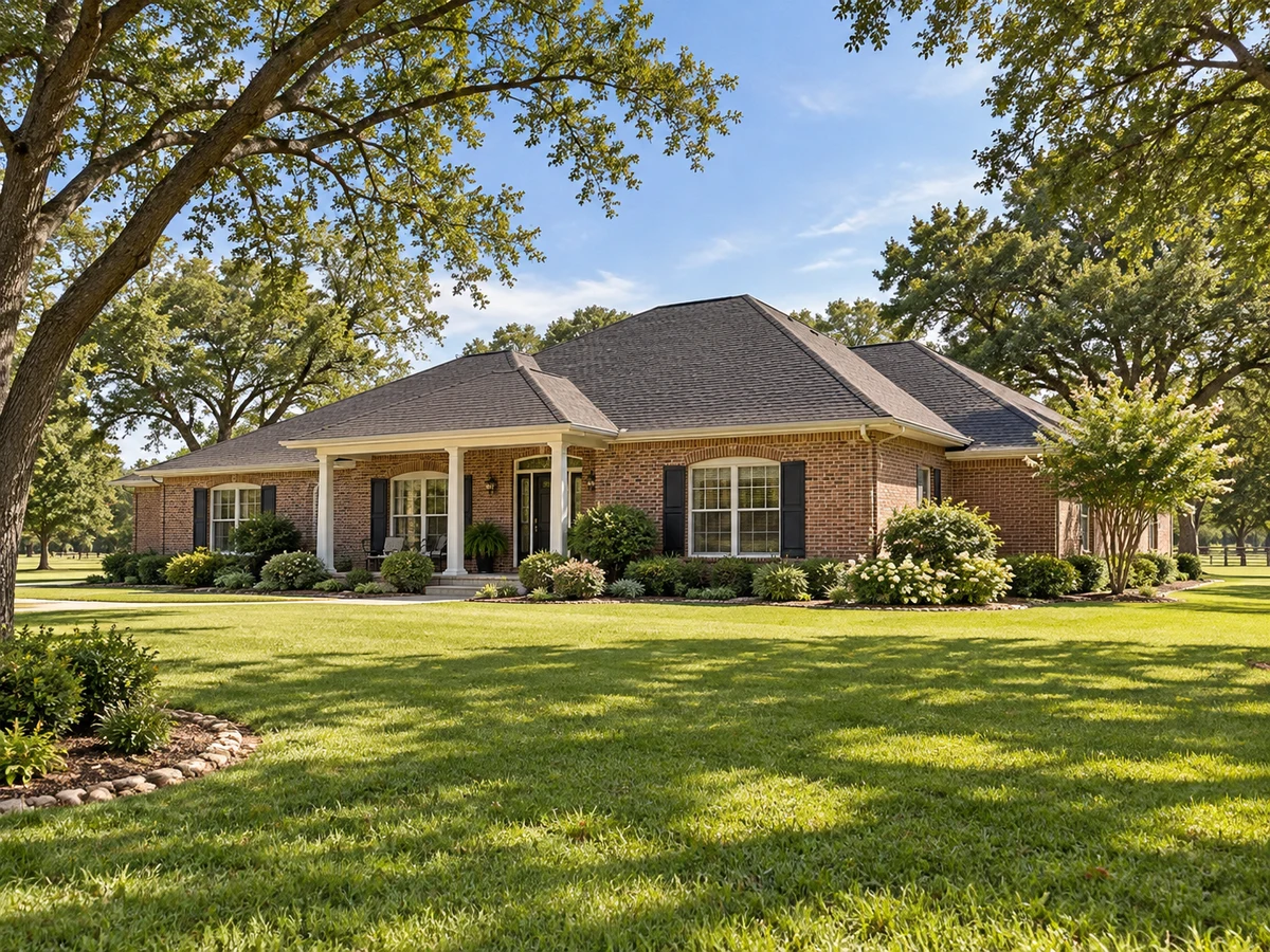 Architectural illustration of exterior features inspired by Pecan Creek Farms in McKinney