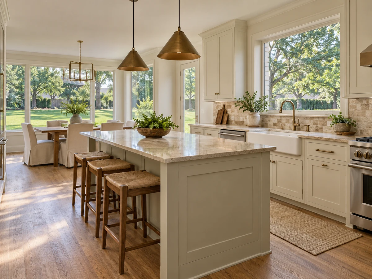 Architectural illustration of interior features inspired by Pecan Creek Farms in McKinney
