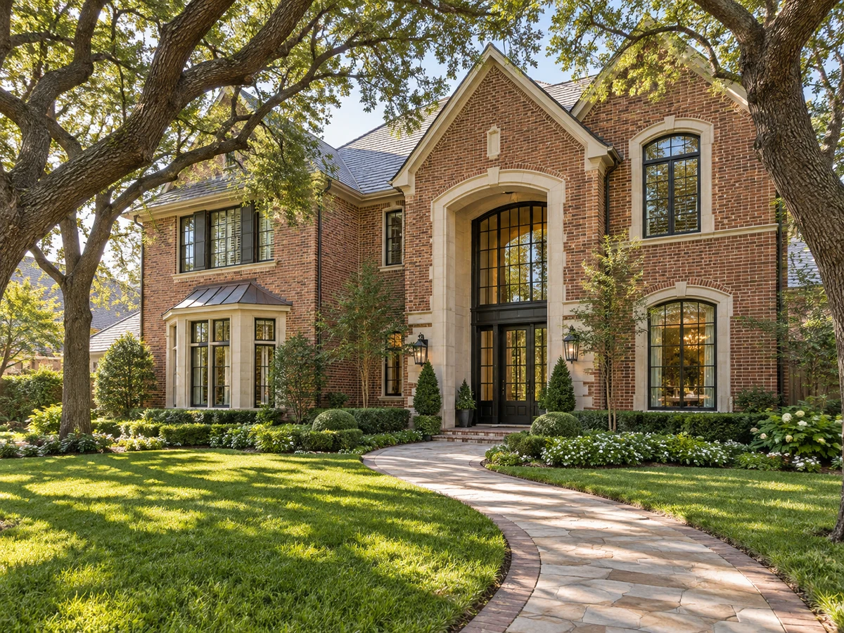 Architectural illustration of exterior features inspired by Preston Hollow Addition in Plano