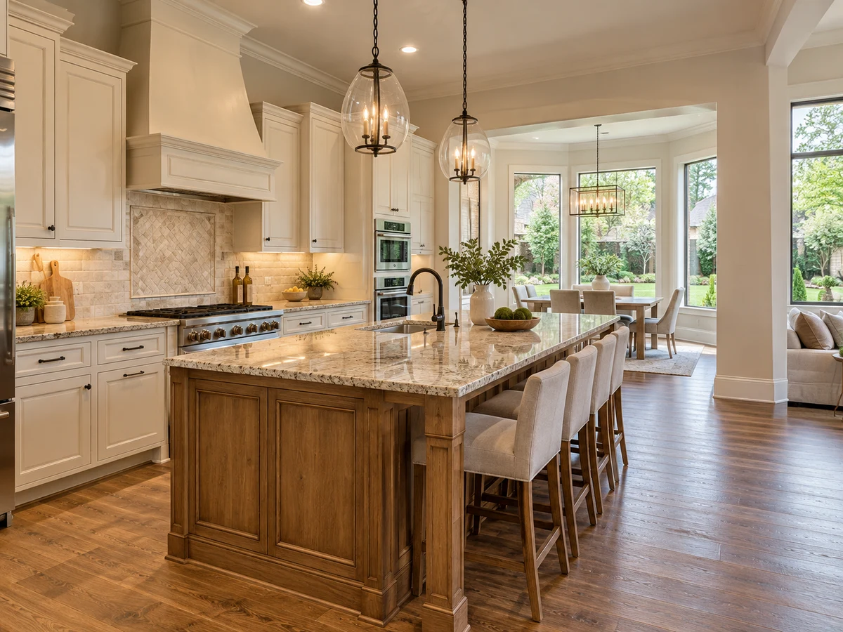 Architectural illustration of interior features inspired by Preston Springs in Plano