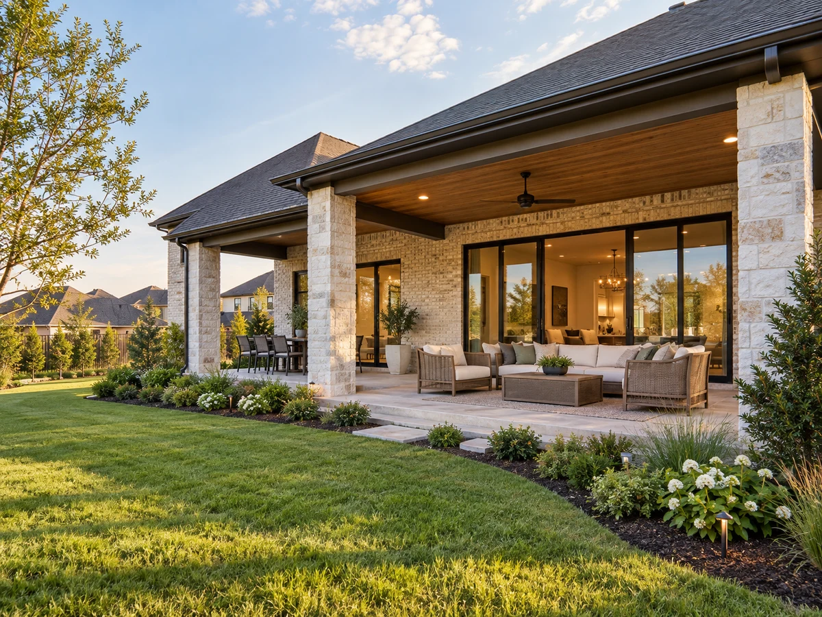 Architectural illustration of outdoor features inspired by Prosper Lake On Preston in Prosper