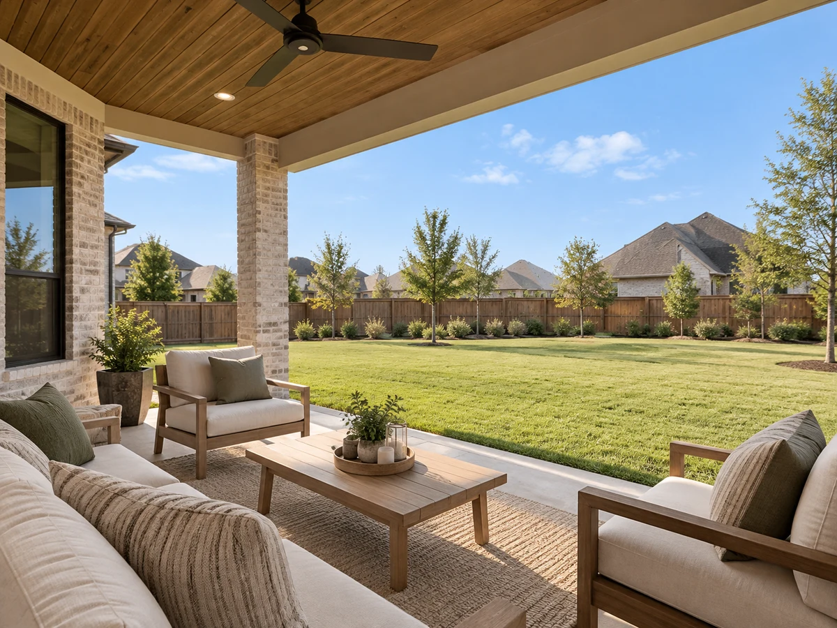 Architectural illustration of outdoor features inspired by Providence Point in Nevada