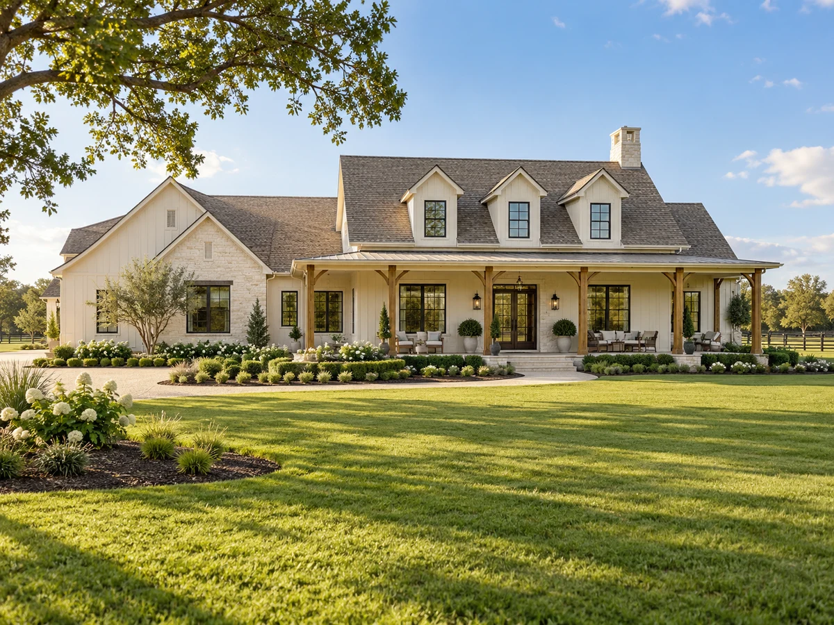 Architectural illustration of exterior features inspired by Rhea Mills Estates in Prosper