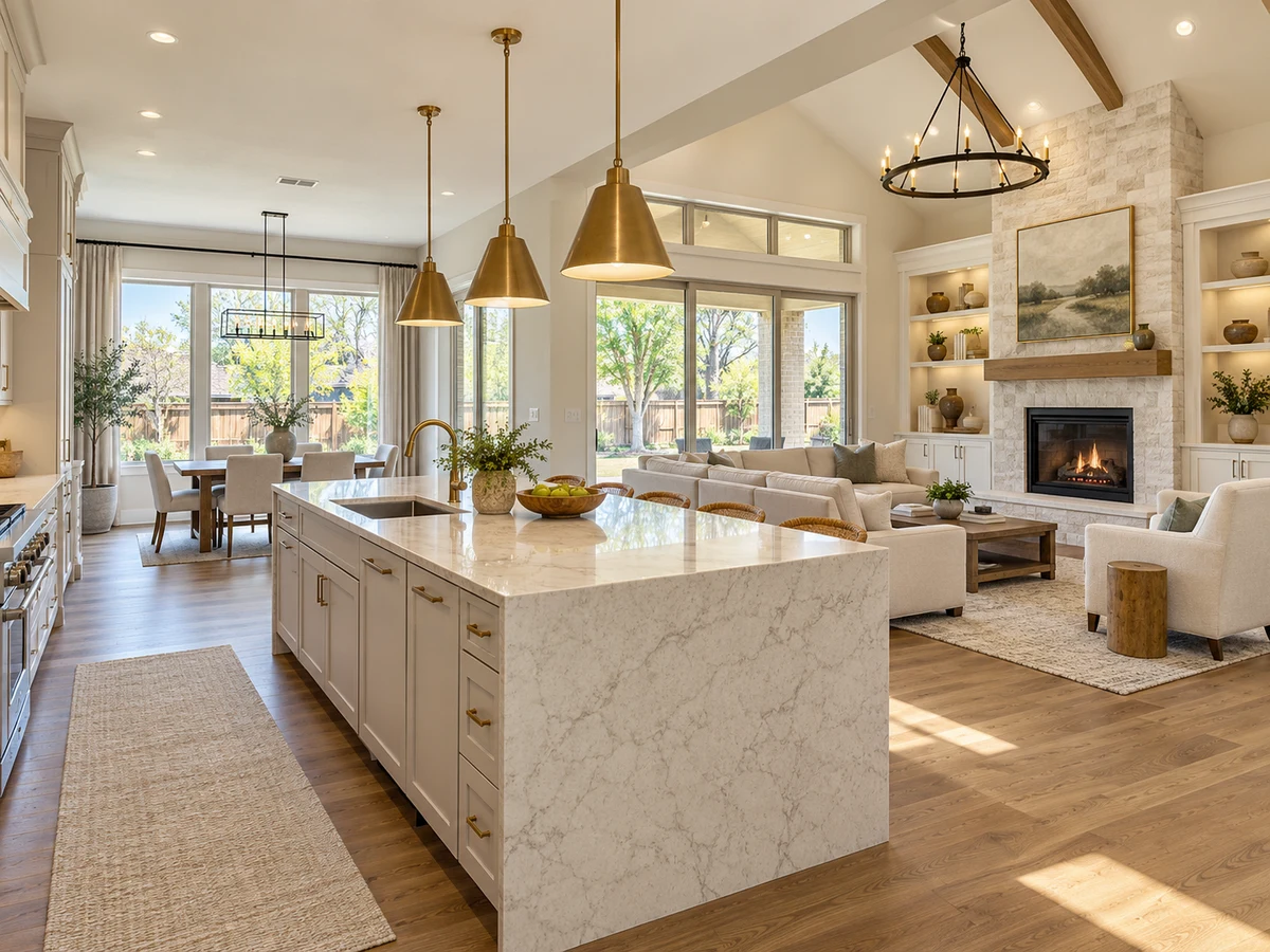 Architectural illustration of interior features inspired by Ridgecrest in McKinney