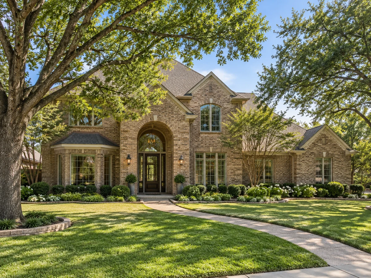 Architectural illustration of exterior features inspired by Ridgeview Ranch Estates in Plano