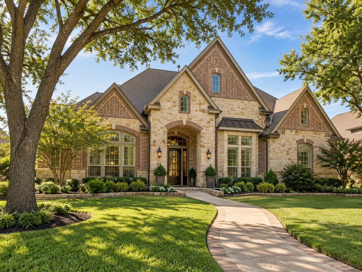 Architectural illustration of exterior features inspired by Sachse Farms in Sachse
