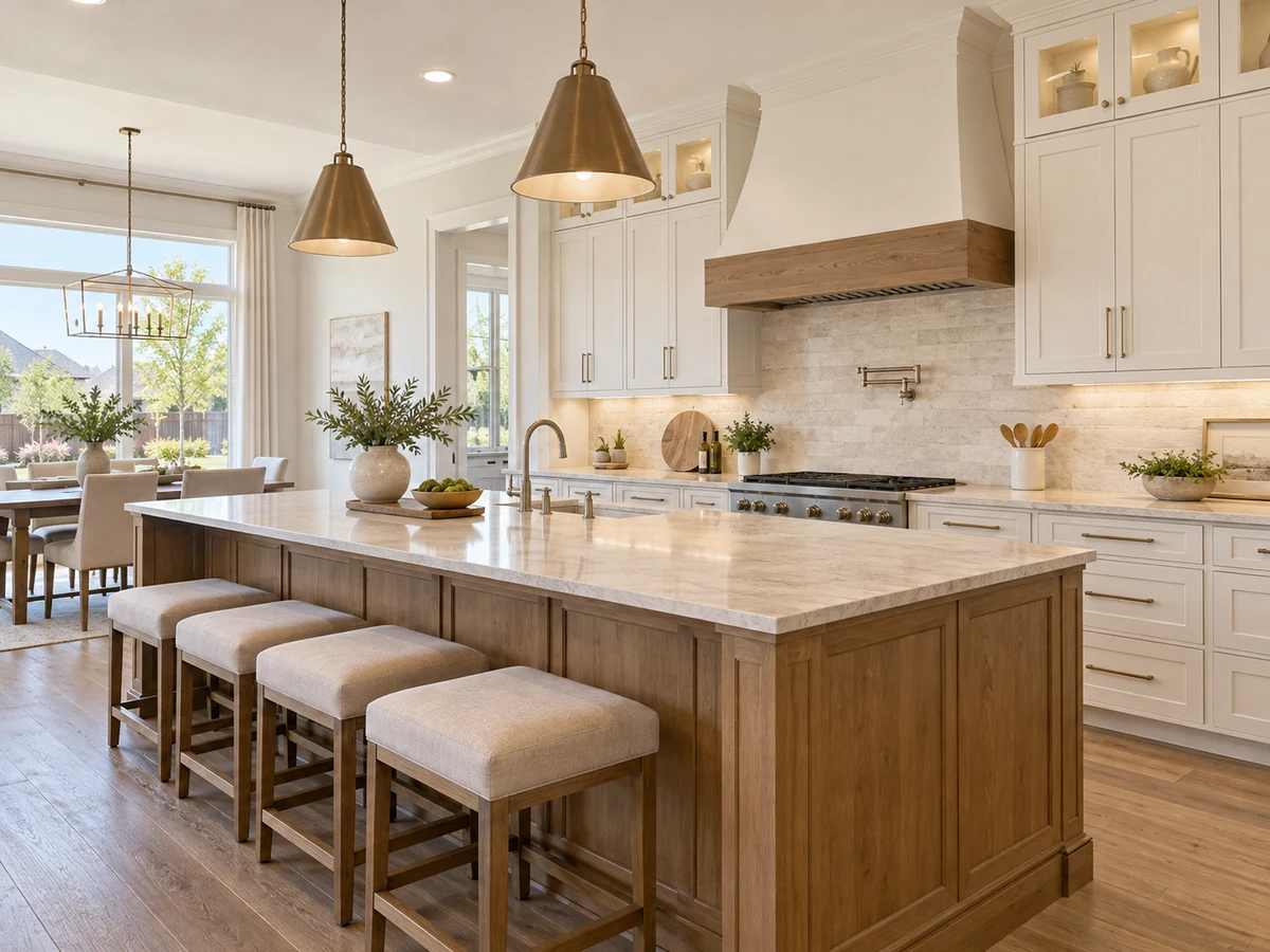 Architectural illustration of interior features inspired by Sachse Farms in Sachse