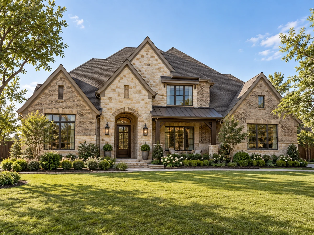 Architectural illustration of exterior features inspired by Saddle Creek in Prosper