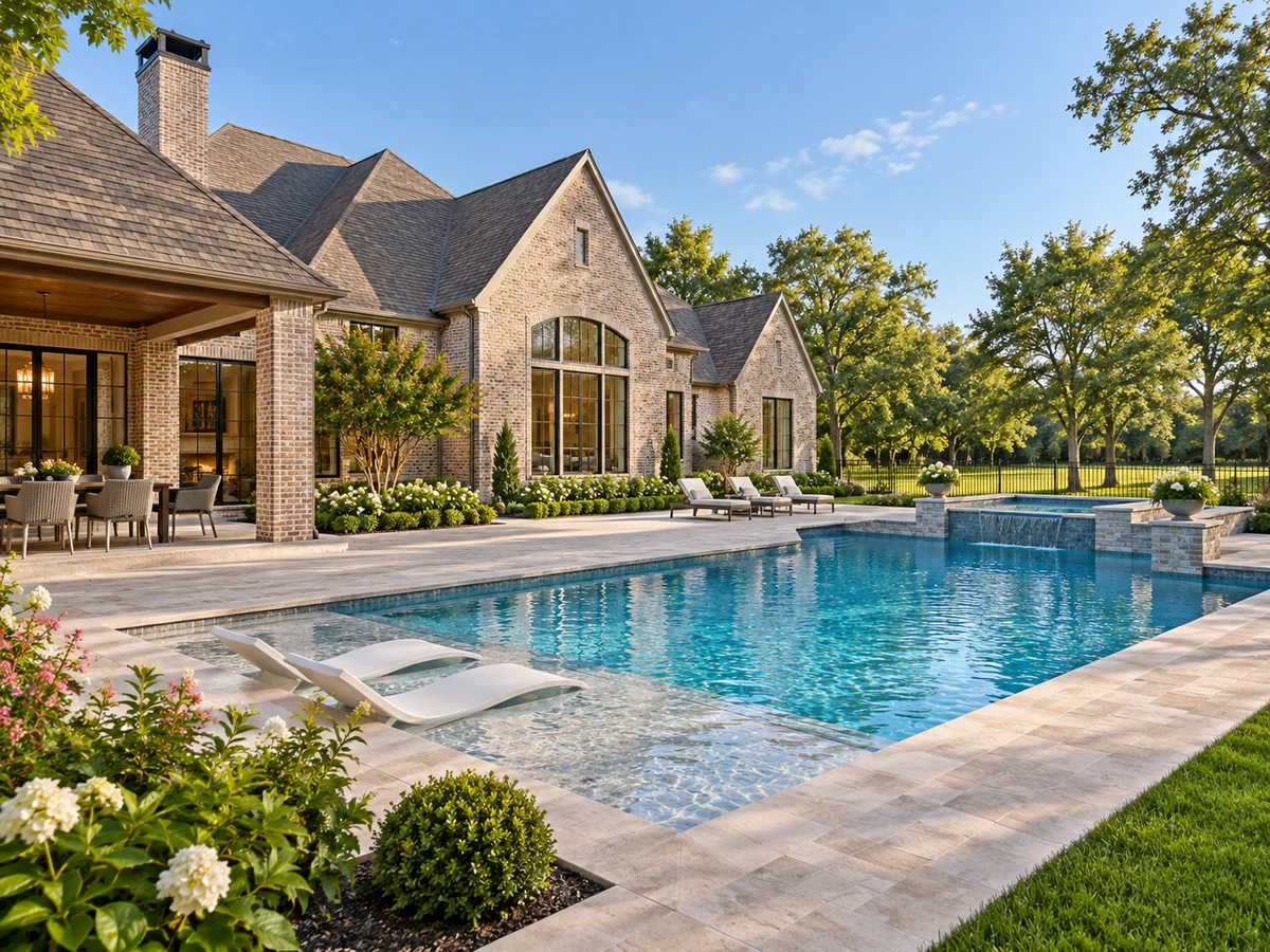 Architectural illustration of outdoor features inspired by Saddlebrook Estates in Lucas