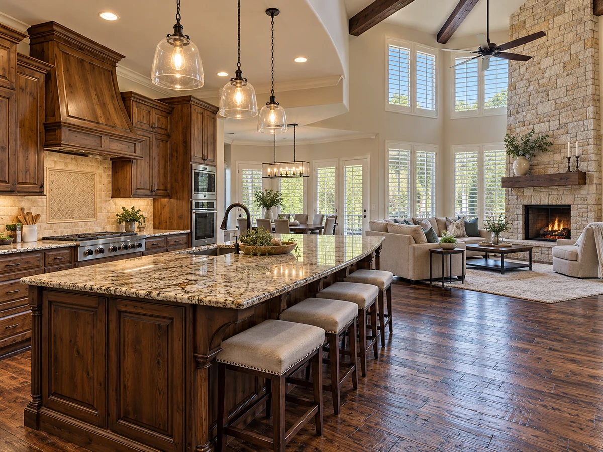 Architectural illustration of interior features inspired by Saddlehorn Creek in McKinney