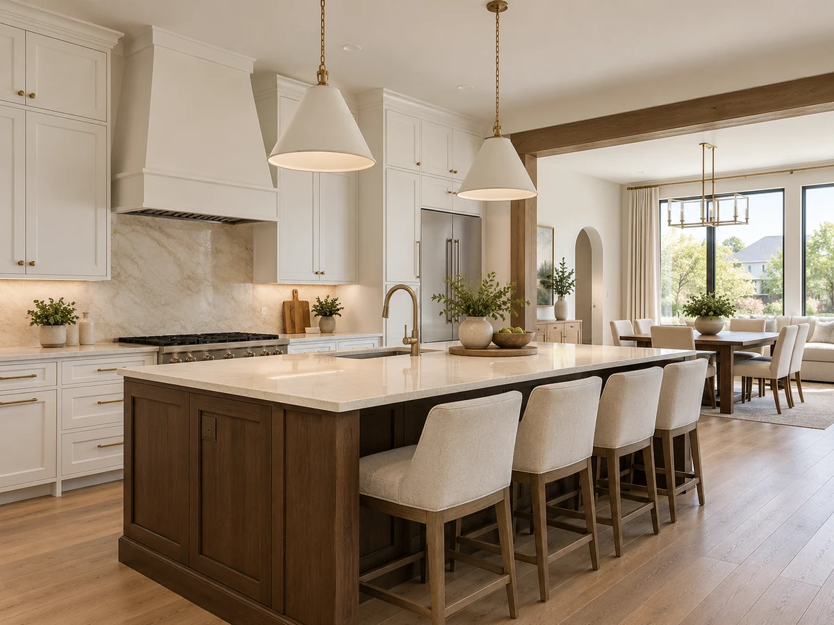 Architectural illustration of interior features inspired by Shepards Glen in Plano