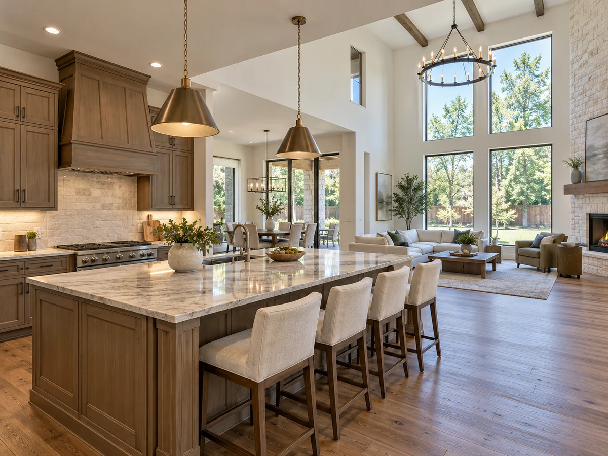 Architectural illustration of interior features inspired by Shiloh Ranch in McKinney