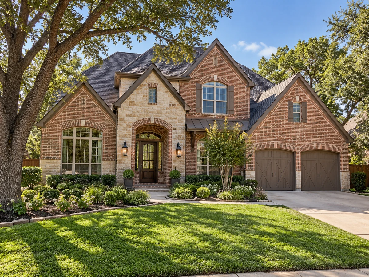 Architectural illustration of exterior features inspired by Sorrellwood Park in McKinney