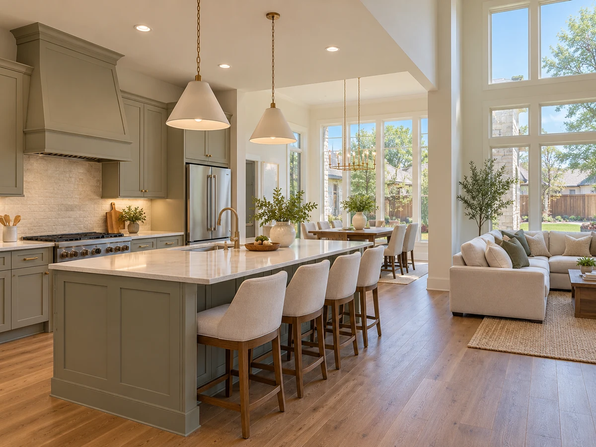 Architectural illustration of interior features inspired by Sorrellwood Park in McKinney