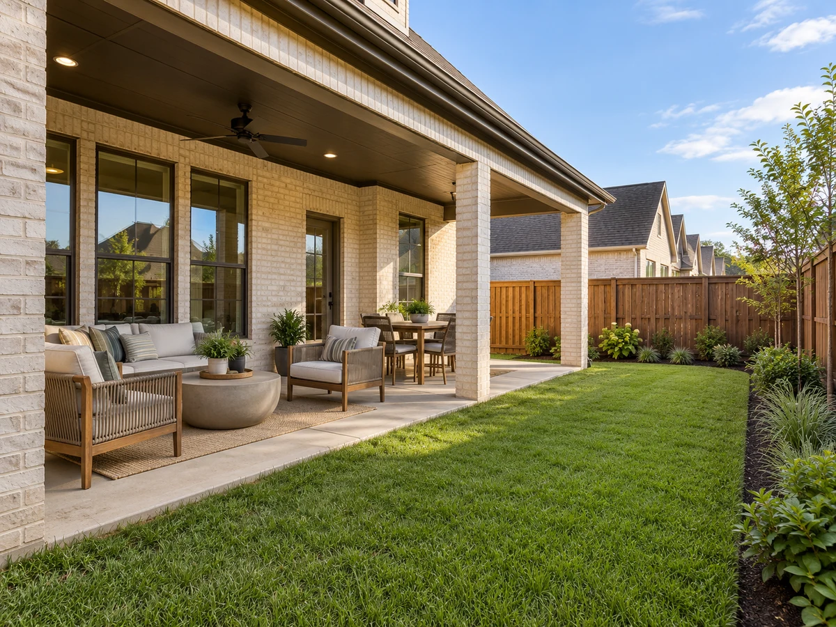 Architectural illustration of outdoor features inspired by Southern Hills At Craig Ranch in McKinney