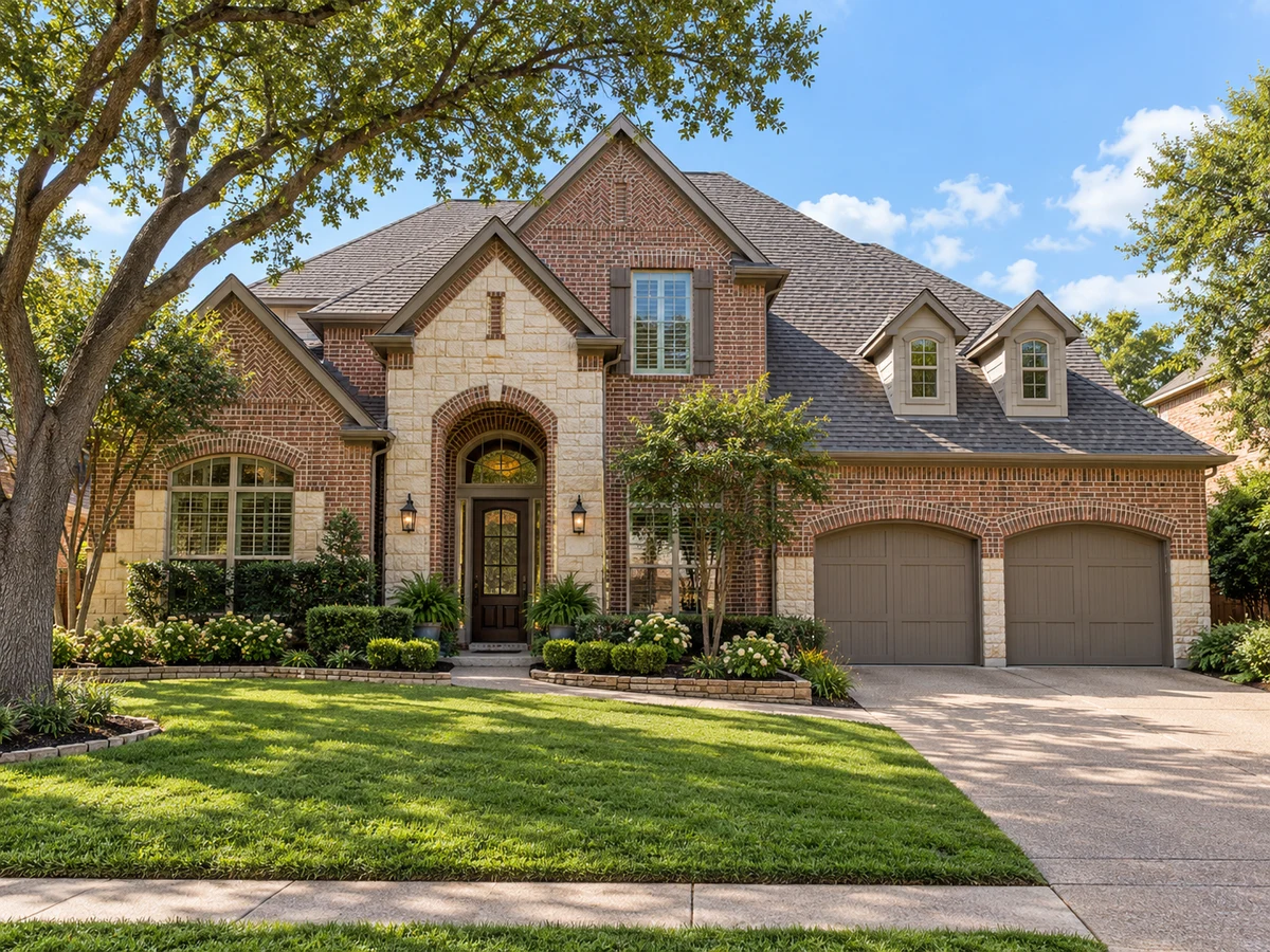 Architectural illustration of exterior features inspired by Spring Hill in McKinney