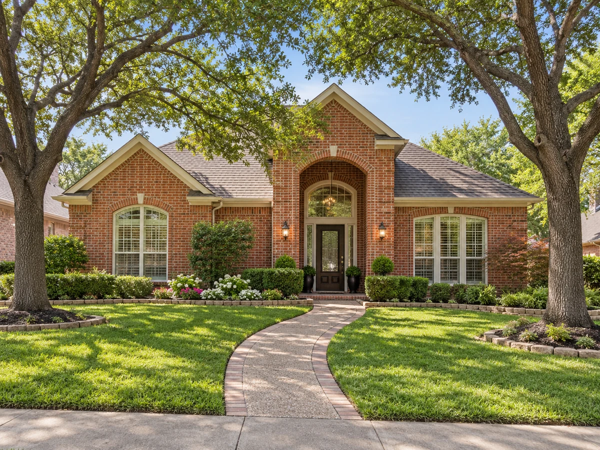 Architectural illustration of exterior features inspired by Spring Ridge in Plano