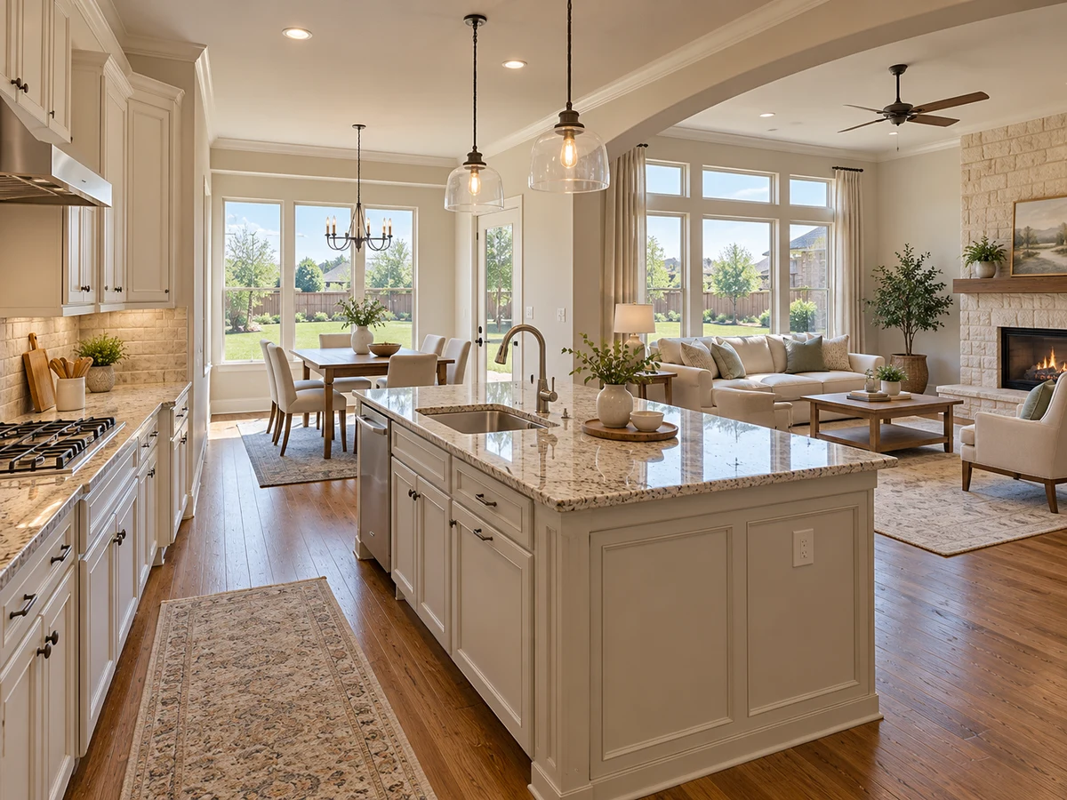 Architectural illustration of interior features inspired by Stanford Meadow in McKinney