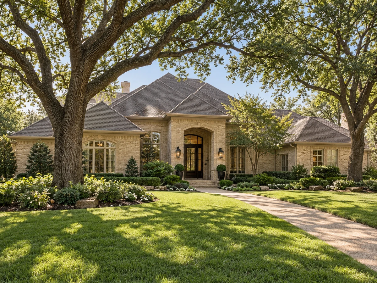 Architectural illustration of exterior features inspired by Steeplechase in Plano