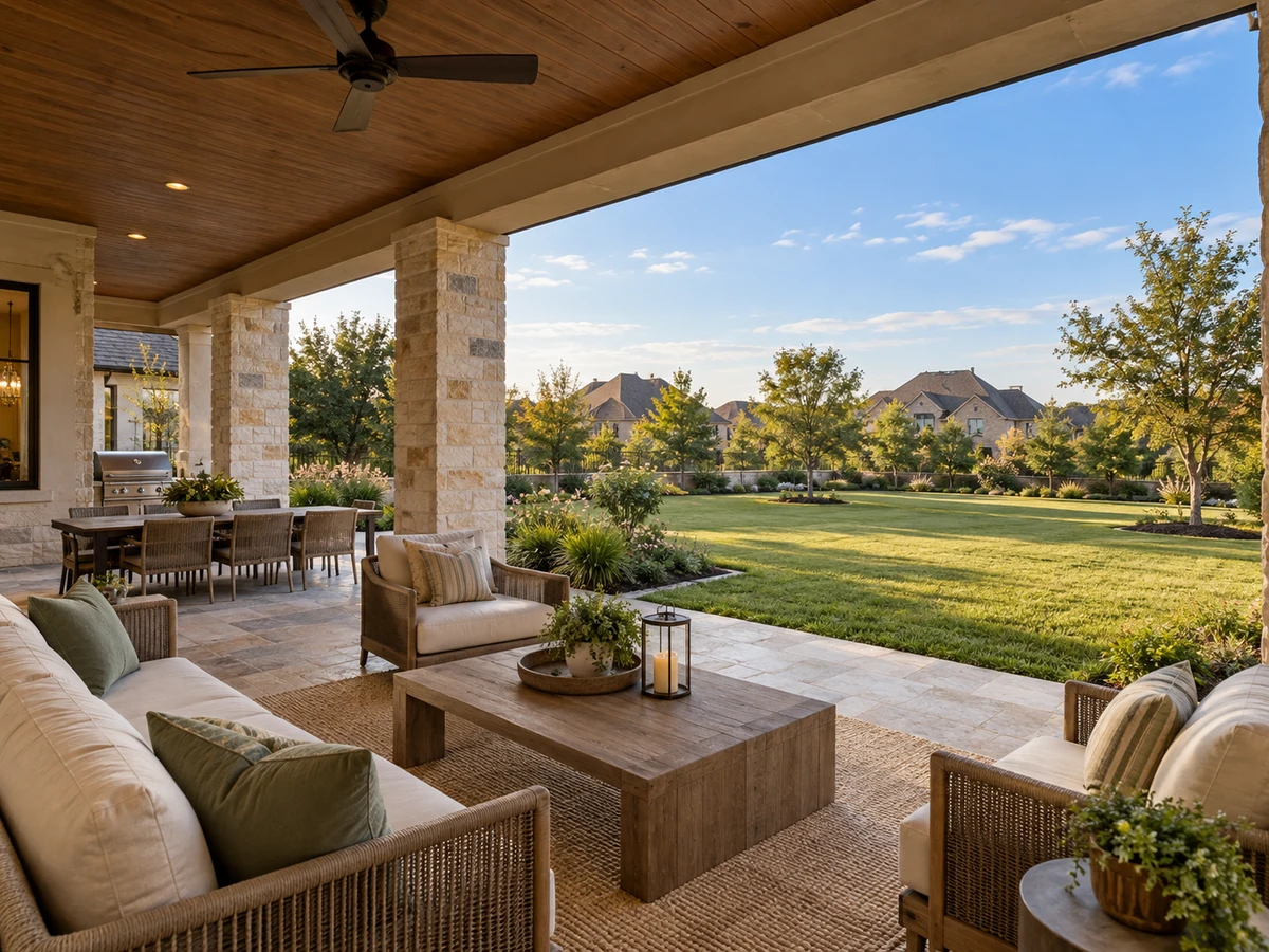 Architectural illustration of outdoor features inspired by Stone Canyon in Sunnyvale