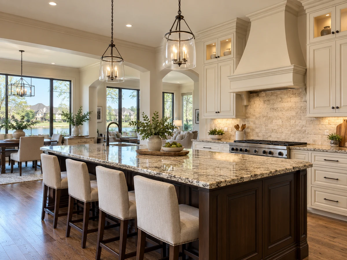 Architectural illustration of interior features inspired by Stone Lake Estates in Plano