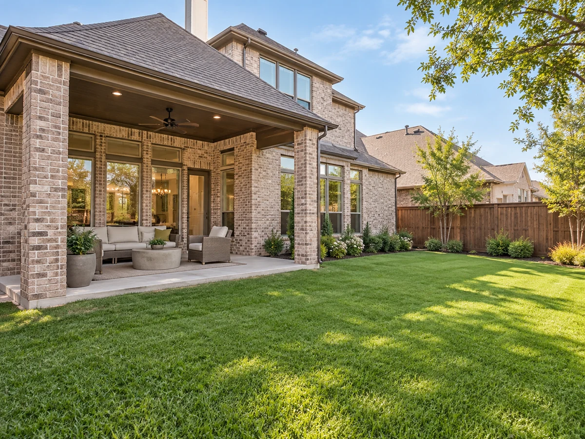 Architectural illustration of outdoor features inspired by Stoney Hollow in Plano