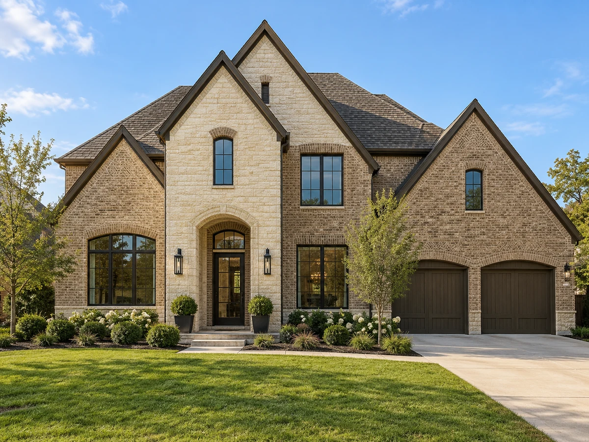 Architectural illustration of exterior features inspired by Tanners Mill in Prosper