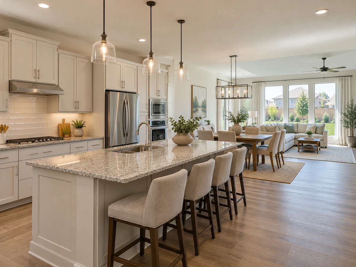 Architectural illustration of interior features inspired by The Landing At Hidden Lakes in McKinney
