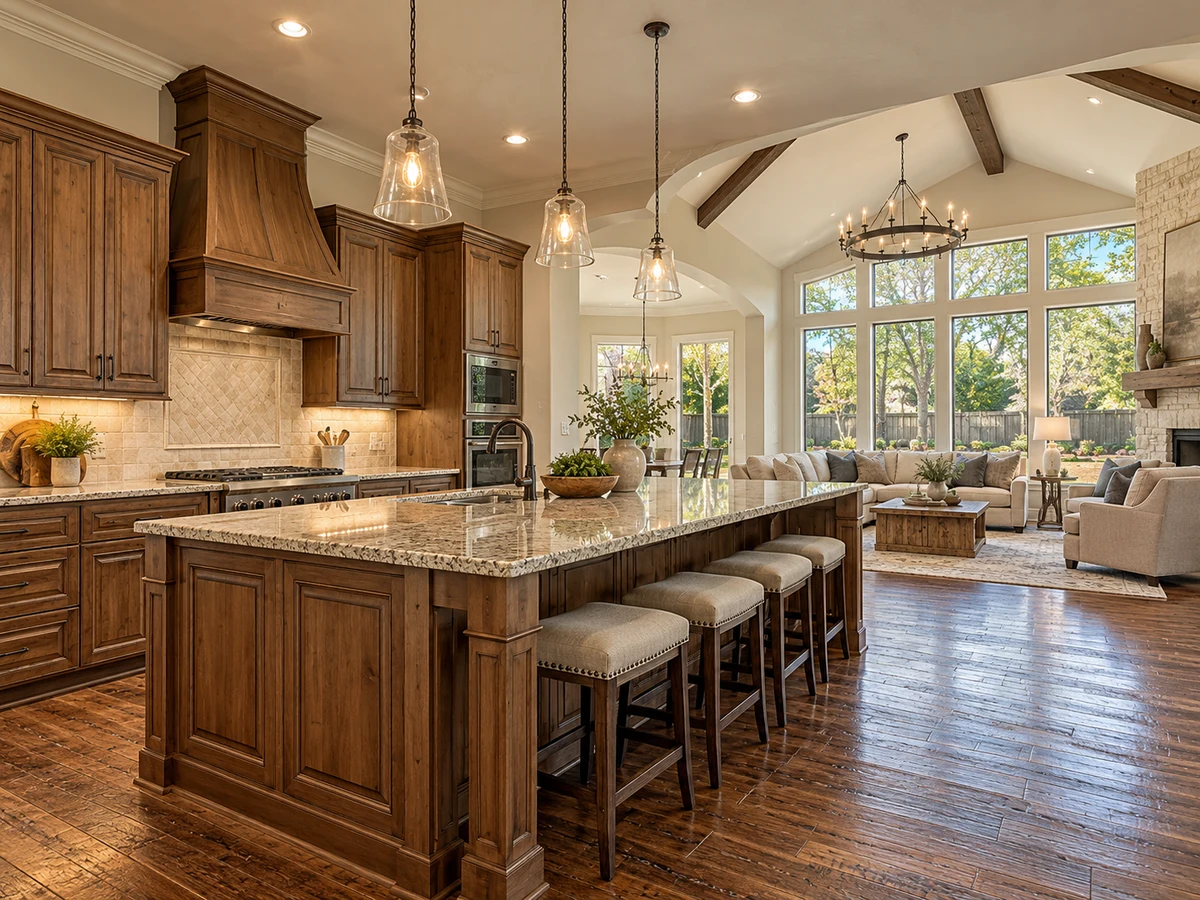Architectural illustration of interior features inspired by Thornberry Ridge in McKinney